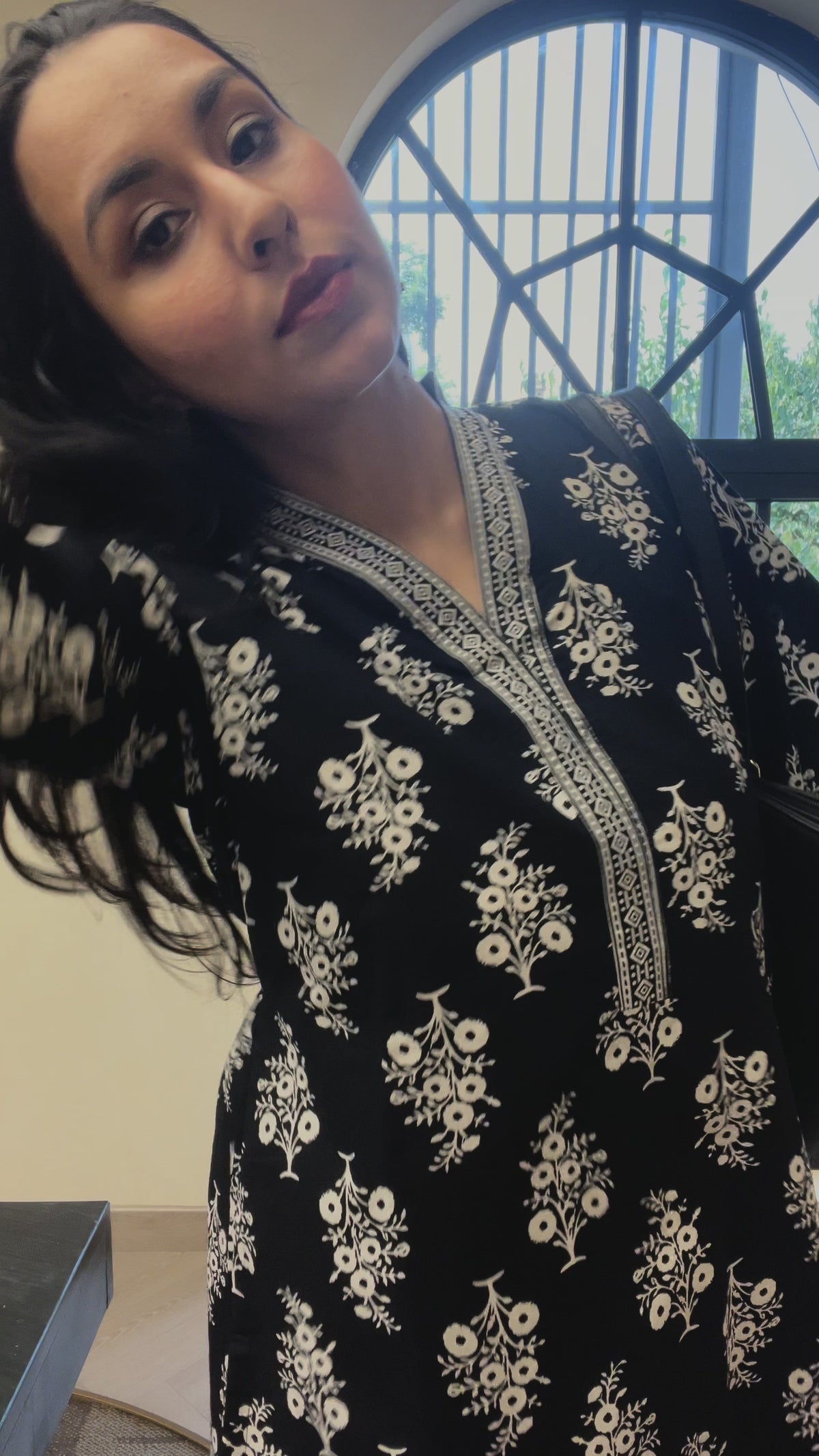 Monochrome Buti Kurta & Farshi Salwar Set